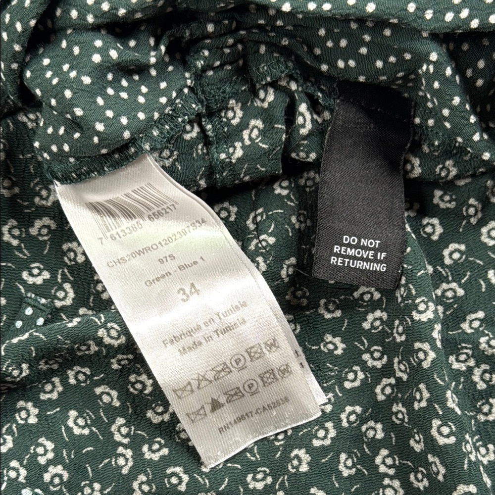 SEE BY CHLOÉ Flowers & Dots Printed Wrap Dress In Green Blue Size 34 / 2 - Picture 7 of 7